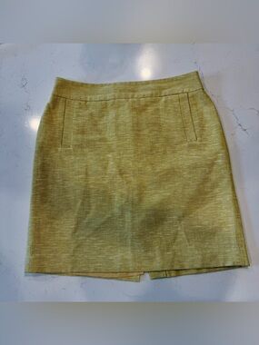 Banana Republic Yellow Textured Mini Pencil Skirt